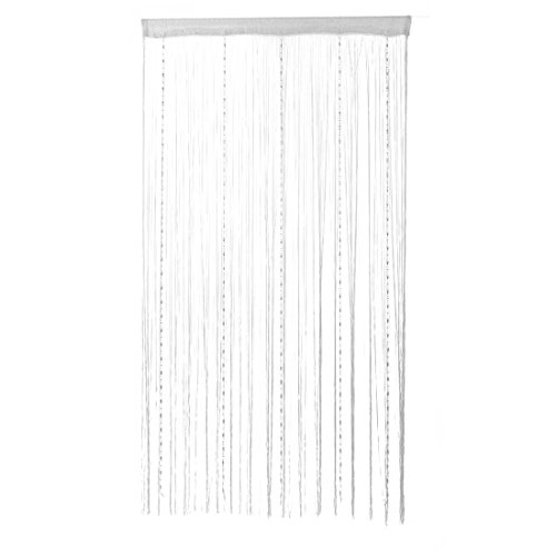 uxcell Dew Drop Beaded Chain String Curtains Panel Partition Divider 100x200cm Wall Door Curtain (White)