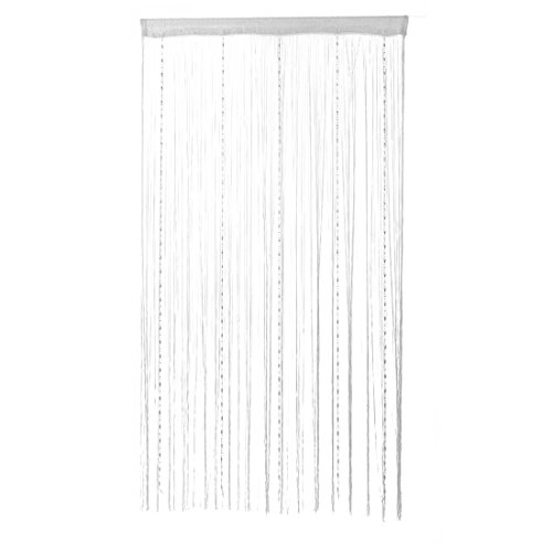 uxcell Dew Drop Beaded Chain String Curtains Panel Partition Divider 100x200cm Wall Door Curtain (White)