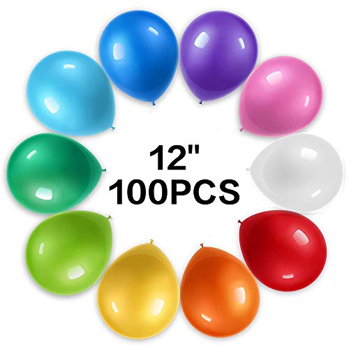 Baobë Balloons Assorted Color 12 Inch 100Pcs Latex Balloon Birthday Party Decoration Supplies - Thumbnail 7