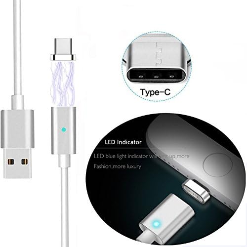 Magnetic Type C Cable, TPE Fast Charging Data Transfer 3.3ft USB-C Adapters Android Charge Cord Cable for Samsung Galaxy S8 Plus Google Pixel/Pixel XL, Nexus 6P/5X, OnePlus 3T/3/2, LG G5 etc (1PC)