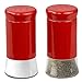 Retro-Styled Stainless Steel Salt and Pepper Shakers (Red), By Home Basics | 2 Piece Shakers for Salt, Pepper, Cumin, Cinnamon, Paprika, and More | With See-Through Glass Bases