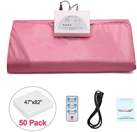 Lofan Heat Sauna Blanket Portable Personal Sauna Far-Infrared (FIR) for Relaxation at Home, Pink