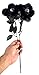 Set of 2 Artificial Gothic Black Roses with Eyes Halloween Decorations