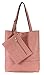 Scarleton Tote Bags for Women, Purses for Women, Handbags for Women, Reversible Travel Shoulder Bag with Pouch, H20180452 - Brown/Coral Pink
