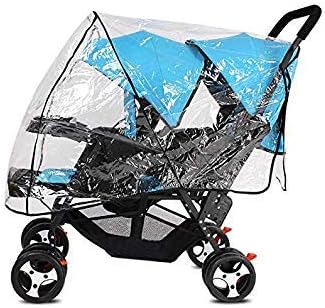 FakeFace Universal Stroller Rain Cover for Twins Strollers Transparent PVC