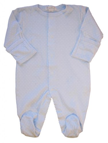 Kissy Kissy Baby Dots Footie-Blue with White Dots-6-9 Months