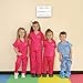 Scoots Kids Scrubs for Girls, Nurse in Training Embroidery, Hot Pink, 4T