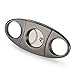 ALASKA BEAR® - Gunmetal Cigar Cutter Stainless Steel Guillotine Double Cut Blade in Black Gift Pouch, Black