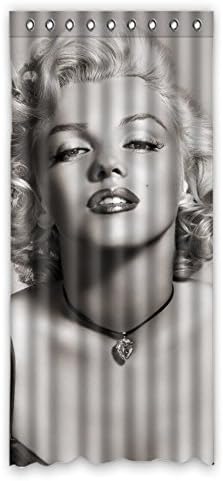 JIUDUIDDODO Custom Durable Sexy Marilyn Monroe Polyester Fabric Window Curtain Size 50"x 108"(One Piece)