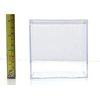 Clear Plastic Box - 4" Square X 4" Tall - 6 Boxes Per Pack