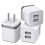X-EDITION USB Wall Charger, 3-Pack 2.1Amp Dual Port Power Adapter USB Plug Charger Charging Block Cube Compatible with iPhone Xs Max XR X 8 7 6 Plus 5S, Samsung, LG, HTC, Moto, Kindle, Android Phone