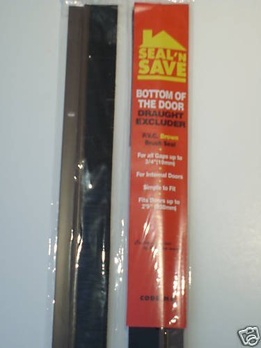 BOTTOM OF THE DOOR BRAUGHT EXCLUDER DOOR BRUSH BROWN by seal n save