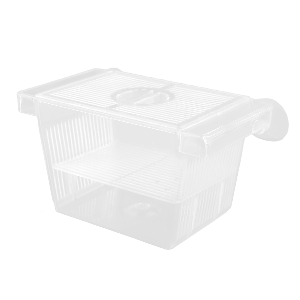 GroveEss Plastic Fish Isolation Box,Transparent Floating Fish Breeding Box With Double Layer,Suction Cup,Aquarium Fry Hatchery Isolation Box for Fish Breeding Isolating Sick Injured Fish