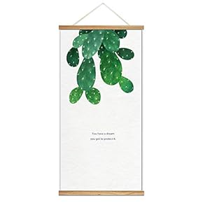 Hanging Poster NO Magnetic Wooden Framed, Green Life Quote Home Wall Canvas Prints Decoration Ready to Hang - 18"x36"