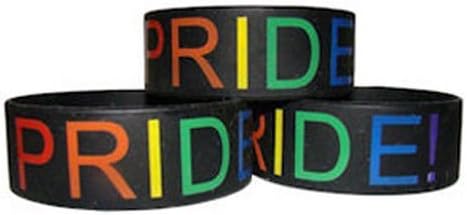 PRIDE Rainbow Black Silicone Bracelet / Wristband