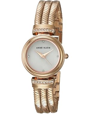Women's AK/2758MPRG Swarovski Crystal Accented Rose Gold-Tone Chain Bracelet Watch