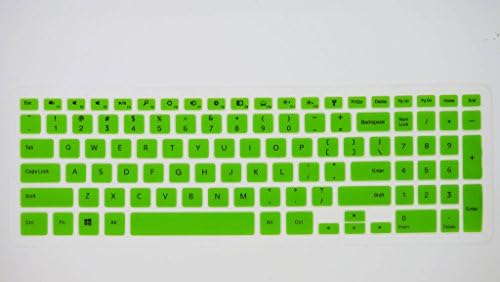 HYAIT 1Pcs Colorful Silicone Keyboard Protector Skin Cover for Dell Inspiron 15HR/15HR£¨7000 Series£/15HD 7000£¨7000 Series££¬ Inspiron15hd-2528/2628T/2828T,15H-1528,15-7537 SEMI-GREEN