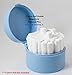 Dental Cotton Roll Dispenser Holder Organizer Case Roun Blue with Hinged Lid and Stainless Pins