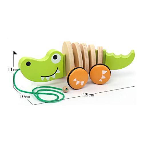 image for Wenini Educational Wooden Trailer Toy Wooden Pull Toys for 1 Year Old 