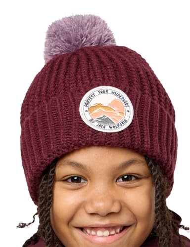 Jack Wolfskin Pompom Badge Beanie K - Berretto Bambini Unisex, Boysenberry,