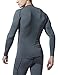 TSLA Men's UPF 50+ Compression Shirts, Cool Dry Long Sleeve Athletic Tops, Sports Baselayer Workout Shirt, Zero Grey, Large
