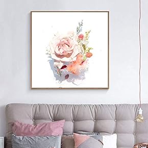 Framed Canvas Wall Art for Living Room, Bedroom Vibrant Flower Illustration IV Canvas Prints for Home Decoration Ready to Hang - 16x16 inches
