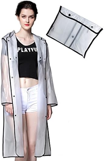 transparent hooded raincoat