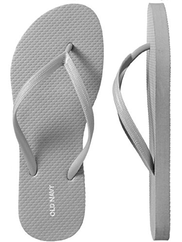 OLD NAVY Flip Flop Sandals for Woman, Great for Beach or Casual Wear (8, Silver)