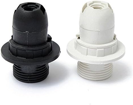 Goriphier Small Edison Screw E14 Light Bulb Holder Pendant Socket & Lampshade Collar Ring