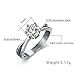 Xiangling Solitaire Cubic Zirconia CZ Wedding Engagemant Ring 6 Prongs 18K White Gold Plated Size 8
