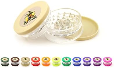 Fast Easy Herb Grinder - No Acrylic - No BPA - Durable Sharp Teeth - For: Weed, Tea, Cannabis, Spices (Tan)