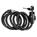 ENKEEO Bike Locks 5.8 Feet x 1/2 Inch - Portable Self Coiling Bicycle Cable Lock with Keys and Mounting Bracket for Outdoor Cycling Bicycle Security