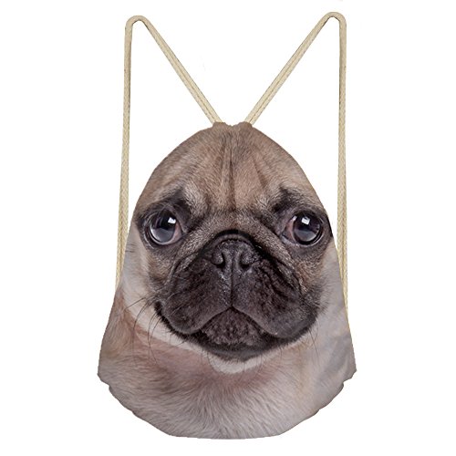 Instantarts Dog Print Drawstring Backpack – Lightweight Sport Sack For Yoga, Running, Gym & Travel - View #6