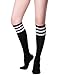 HASLRA Women's Knee High Socks 2 Pairs (Triple Stripe Mix)