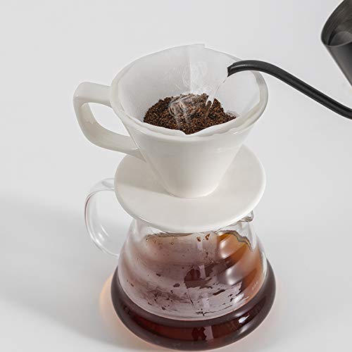 White Ceramic Pour Over Coffee Dripper, Ceramic Coffee Maker, Porcelain coffee brewer Size 02