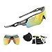 DUCO POLARIZED Sports Sunglasses UV400 Protection Cycling Glasses With 5 Interchangeable Lenses for Cycling, Baseball ,Fishing， Ski Running ，Golf 0025
