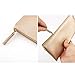 Minimalist Soft PU Leather Pencil Case Handy Travel Organizer Purse Pouch Makeup Bag Gold