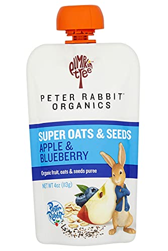 Peter Rabbit Organics SUPER Oats & Seeds, Apple & Blueberry, 4 oz Pouches, (Pack of 10)