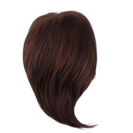 Leo 4beauty Womens Wig Short Brown Straight Synthetic Hair Heat