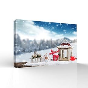 Canvas Wall Art Merry Christmas Pictures Home Wall Decorations for Bedroom Living Room Paintings Canvas Prints Framed - 12x18 inches