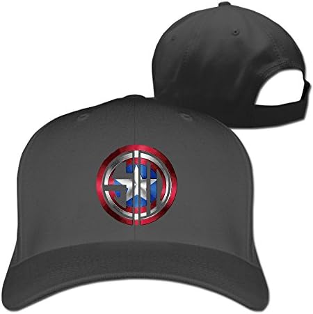 Adult Tsm Team Swords Captain American Shield Logo MSI 2016 Hunting Fitted Peak Cap Black