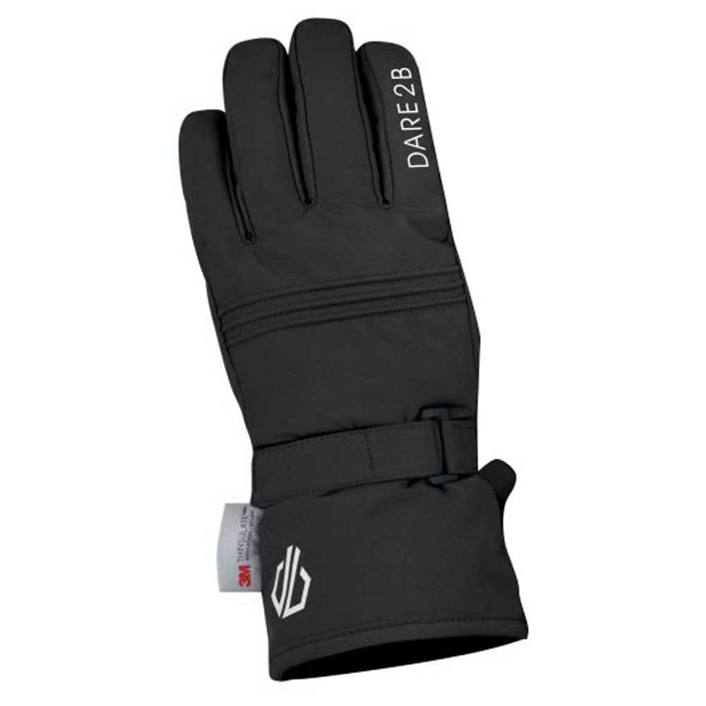Dare2b Liveliness Waterproof Breathable Insulated Textured Grip Elasticated Wrist Glove Gloves - Black, 4-5