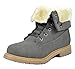 DREAM PAIRS Womens Winter Faux Fur Lined Collar Rubber Outsole Snow Ankle Boots Booties
