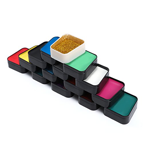 image for Face Paint Kit, Magicfly 16 Colors 50 Stentils Water-Based Face & Body