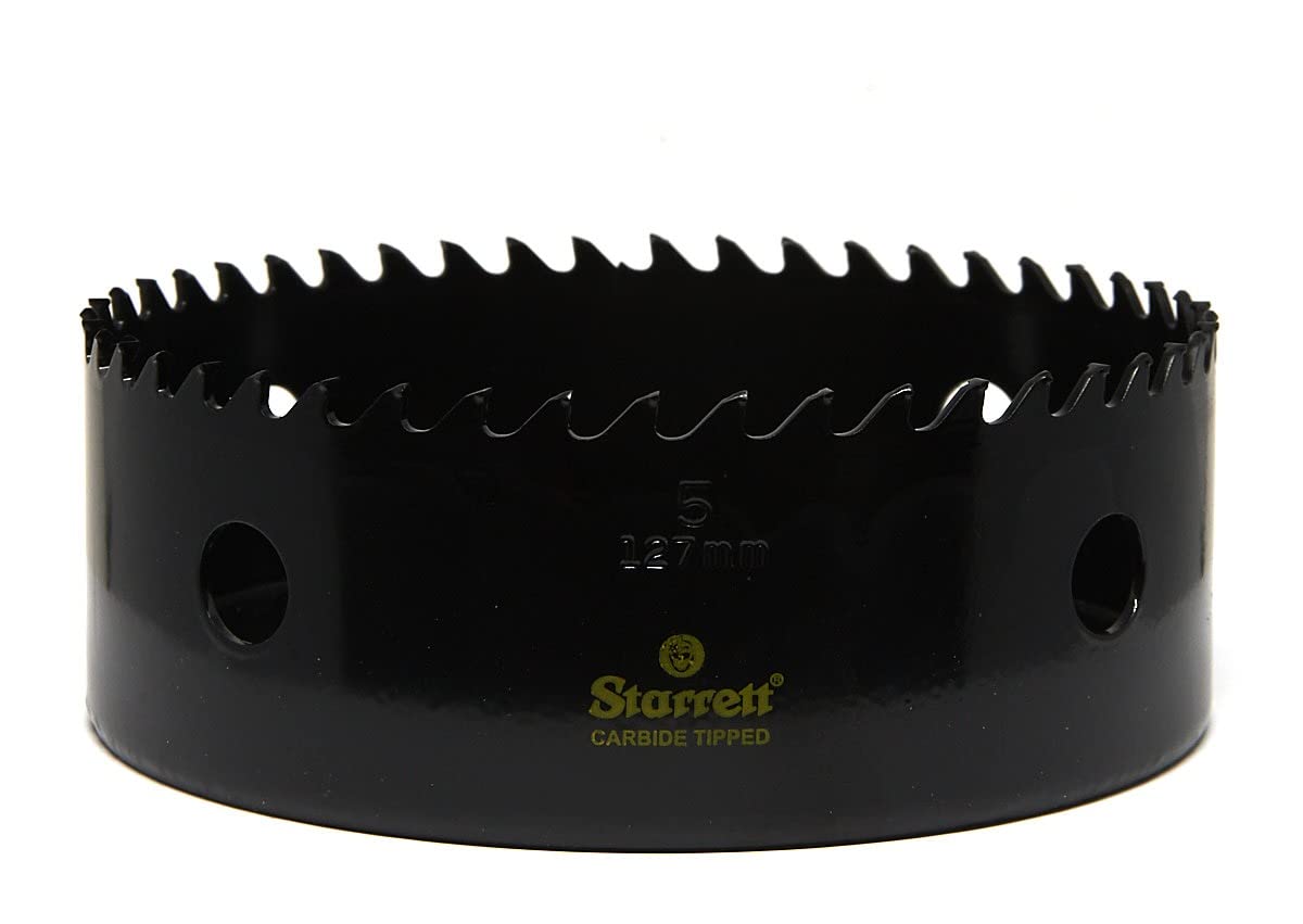 Starrett Tungsten Carbide Tipped Hole Saw - CT500 Deep Cut Holesaw Cutter - For Wood Suspended Flooring Reinforced Concrete & Fibreglass - 127MM โ image 1