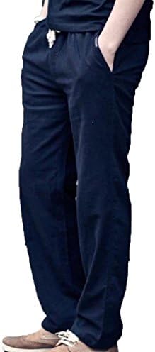 Freely Mens Solid Flax Casual Loose Fashion Slacks Harem Pants Black L