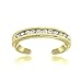 Hoops & Loops Yellow Gold Flashed Sterling Silver Cubic Zirconia Toe Ring