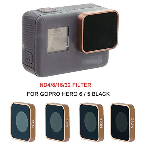 ETbotu Camera Sport ND4 ND8 ND16 ND32 Lens Filter Replacement Accessories for Gopro Hero 5 6 - Black