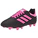 adidas Unisex-Kid's Goletto VI Firm Ground Football Shoe, Black/Shock Pink/White, 4 M US Big Kid