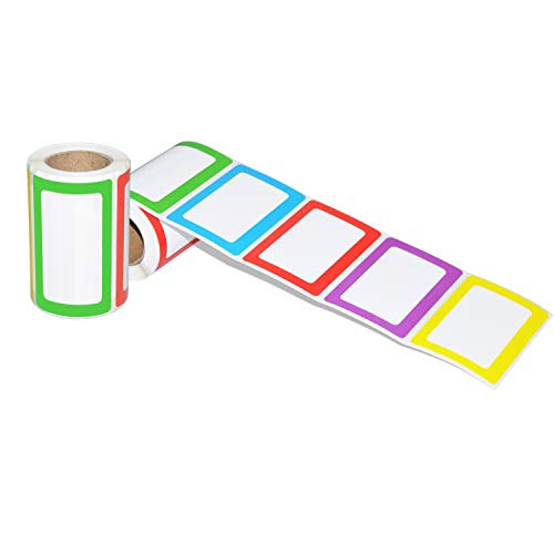 image for Methdic 5 Colors Adhesive Name Tag Labels, 250 Stickers 3.5